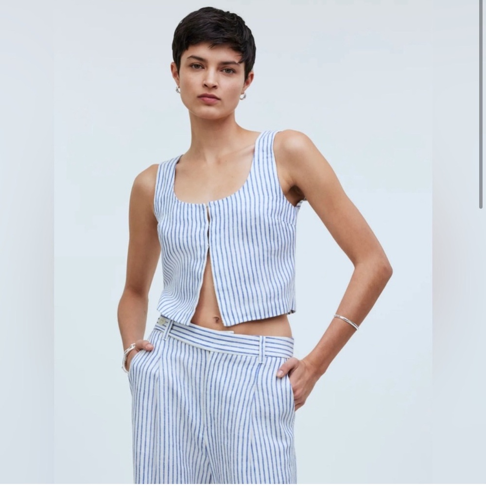Madewell striped linen top